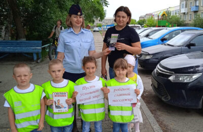 О пользе детских автокресел рассказали жителям Татарска воспитанники детского сада