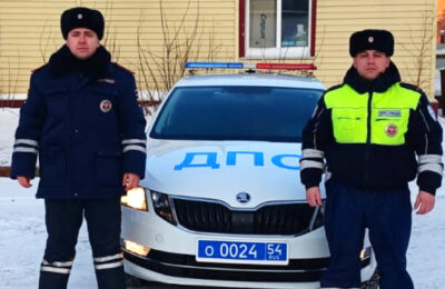 Гостей из Красноярска спасли на трассе полицейские из Татарска