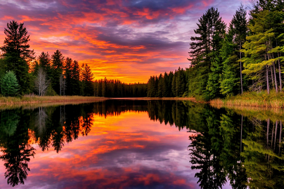 Озеро в лесу